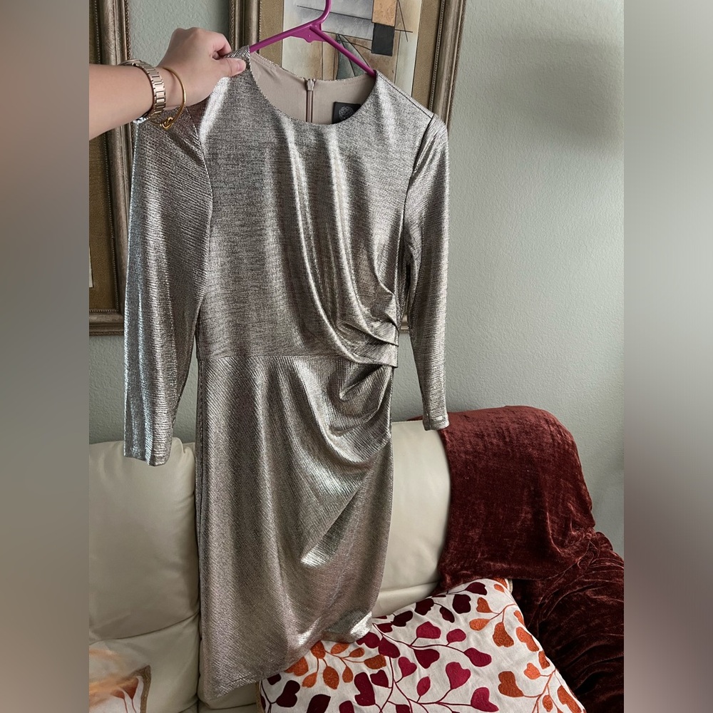 Vince Camuto gold cocktail dress